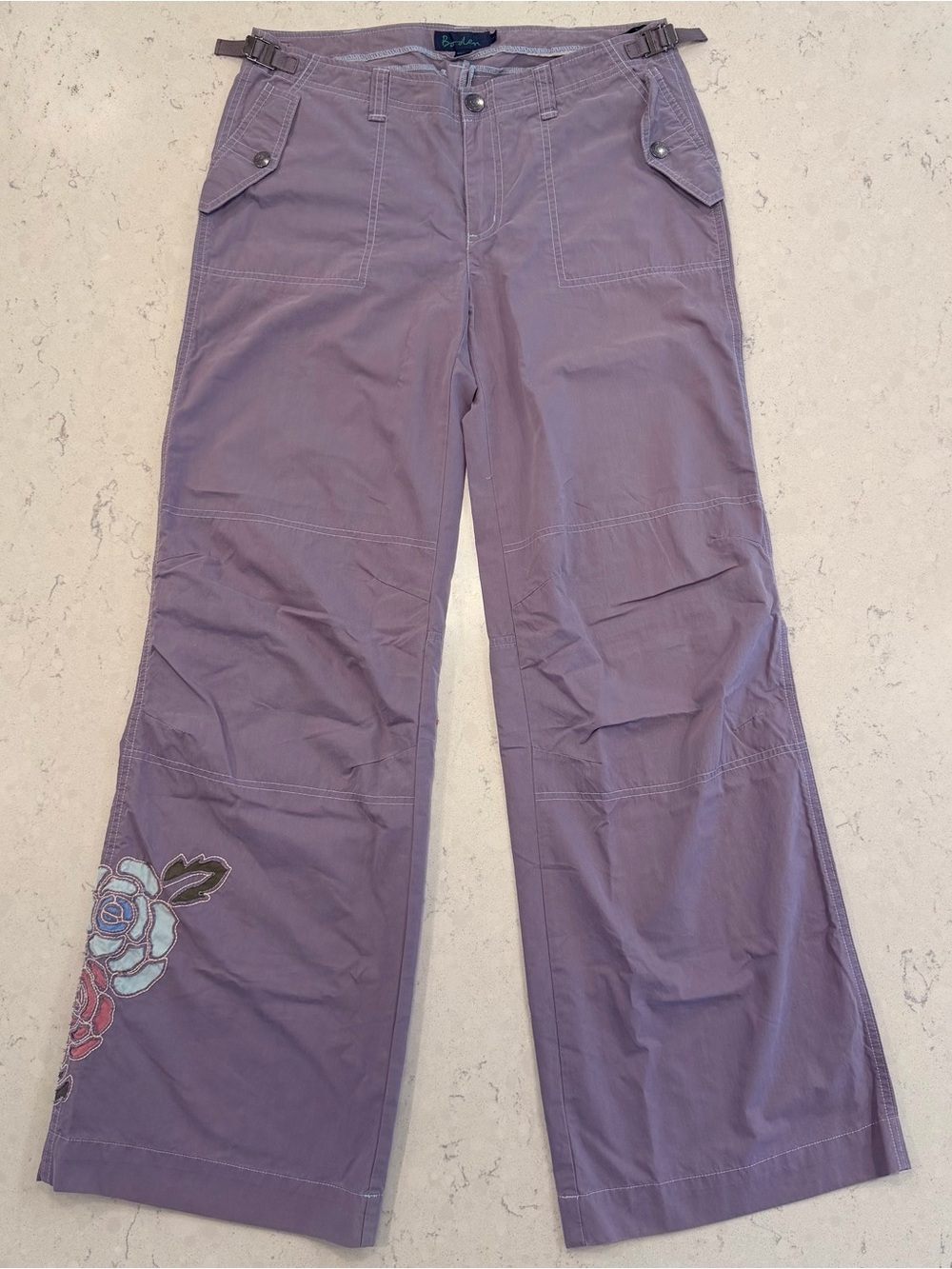 Women’s Wide-Leg Embroidered Pants - Boden - Medium